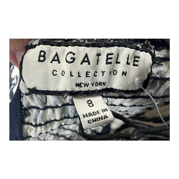 BAGATELLE COLLECTION WOMENS SIZE 8 DRESS PUFF SLEEVE IKAT MIDI DRESS BLUE NEW - Picture 4 of 15